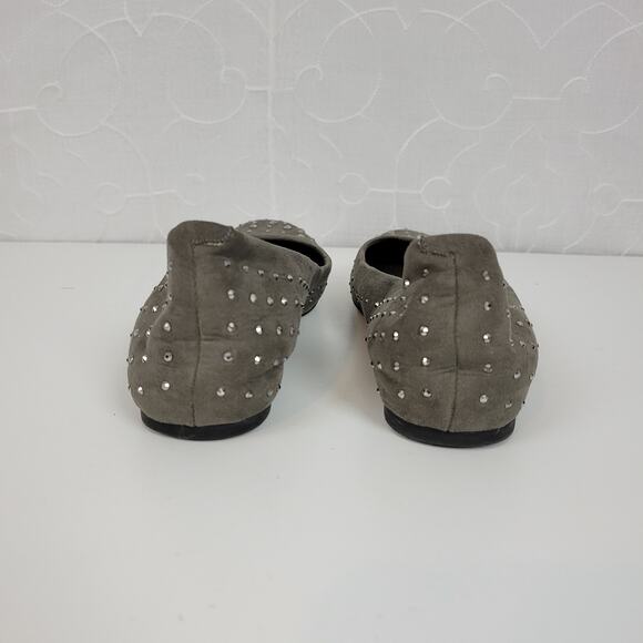 Jessica Simpson Womens Shoes Size 6.5 Gray Suede Studded Slip On Ballet Flats - Picture 5 of 10